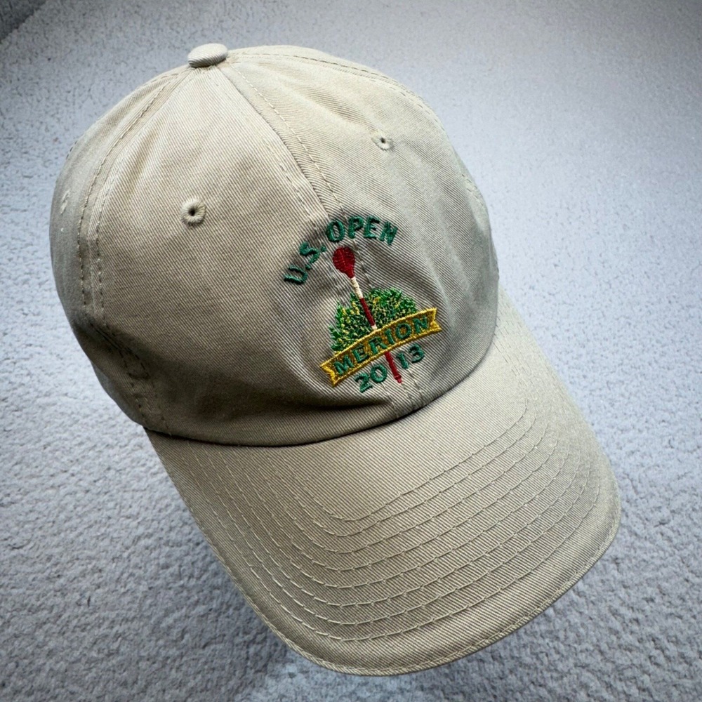 US Open Hat Cap Strap Back Beige Golf Merion 2013 Justin Rose Champion USGA